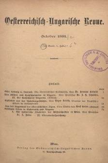 Oesterreichisch-Ungarische Revue. Jg. [6], 1891, Bd. 12, Heft 1