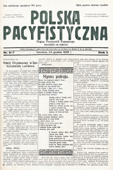 Polska Pacyfistyczna : organ przyjaciół Paneuropy. 1929, nr 6-7