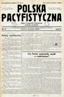 Polska Pacyfistyczna : organ przyjaciół Paneuropy. 1929, nr 5