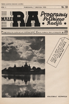 Małe RA : programy Polskiego Radja. R. 2. 1933, nr 50