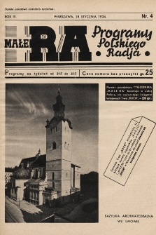 Małe RA : programy Polskiego Radja. R. 3. 1934, nr 4