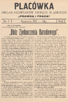 Placówka : organ Peowiaków Okręgu Śląskiego „Prawdą i Pracą”. 1937, nr 5