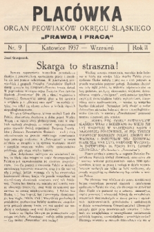 Placówka : organ Peowiaków Okręgu Śląskiego „Prawdą i Pracą”. 1937, nr 9