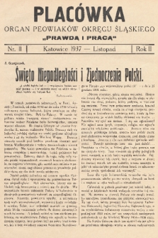Placówka : organ Peowiaków Okręgu Śląskiego „Prawdą i Pracą”. 1937, nr 11