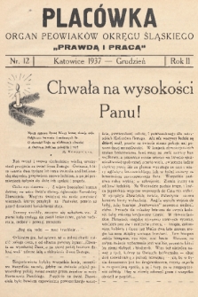 Placówka : organ Peowiaków Okręgu Śląskiego „Prawdą i Pracą”. 1937, nr 12