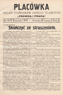 Placówka : organ Peowiaków Okręgu Śląskiego „Prawdą i Pracą”. 1938, nr 8-9