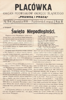 Placówka : organ Peowiaków Okręgu Śląskiego „Prawdą i Pracą”. 1938, nr 10-11
