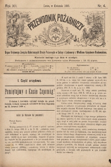 Przewodnik Pożarniczy : organ Krajowego Związku Ochotniczych Straży Pożarnych w Galicyi i Lodomeryi z Wielkiem Księstwem Krakowskiem. 1898, nr 4