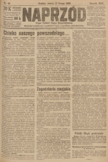 Naprzód : organ Polskiej Partyi Socyalistycznej. 1920, nr  45