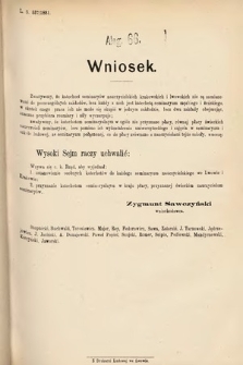 [Kadencja IV, sesja IV, al. 66] Alegata do Sprawozdań Stenograficznych z Czwartej Sesyi Czwartego Peryodu Sejmu Krajowego Królestwa Galicyi i Lodomeryi wraz z Wielkiem Księstwem Krakowskiem z roku 1881. Alegat 66