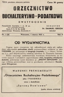 Orzecznictwo Buchalteryjno-Podatkowe : dwutygodnik. 1937, nr 5