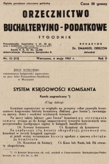 Orzecznictwo Buchalteryjno-Podatkowe : tygodnik. 1937, nr 12