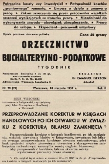 Orzecznictwo Buchalteryjno-Podatkowe : tygodnik. 1937, nr 28