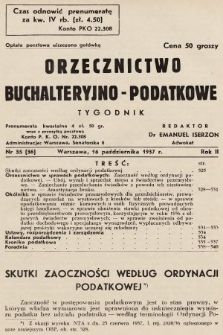Orzecznictwo Buchalteryjno-Podatkowe : tygodnik. 1937, nr 35