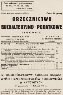 Orzecznictwo Buchalteryjno-Podatkowe : tygodnik. 1937, nr 36