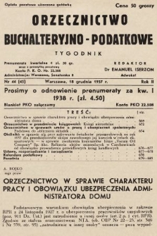 Orzecznictwo Buchalteryjno-Podatkowe : tygodnik. 1937, nr 44