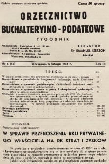 Orzecznictwo Buchalteryjno-Podatkowe : tygodnik. 1938, nr 6