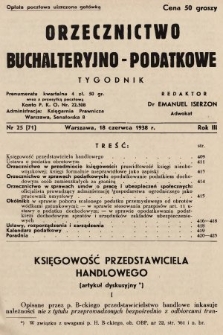 Orzecznictwo Buchalteryjno-Podatkowe : tygodnik. 1938, nr 25