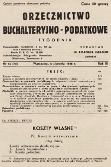 Orzecznictwo Buchalteryjno-Podatkowe : tygodnik. 1938, nr 32