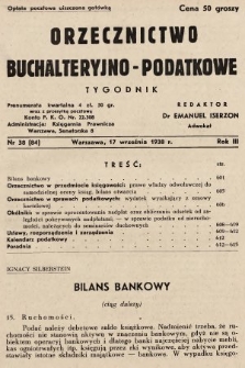 Orzecznictwo Buchalteryjno-Podatkowe : tygodnik. 1938, nr 38