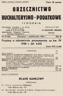 Orzecznictwo Buchalteryjno-Podatkowe : tygodnik. 1938, nr 40