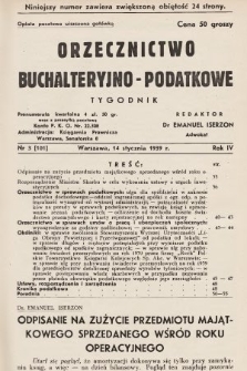 Orzecznictwo Buchalteryjno-Podatkowe : tygodnik. 1939, nr 3