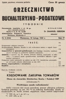 Orzecznictwo Buchalteryjno-Podatkowe : tygodnik. 1939, nr 8