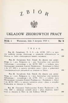 Zbiór Układów Zbiorowych Pracy. 1937, nr 8