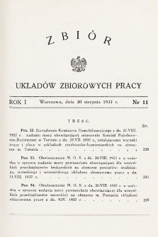 Zbiór Układów Zbiorowych Pracy. 1937, nr 11