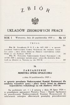 Zbiór Układów Zbiorowych Pracy. 1937, nr 17
