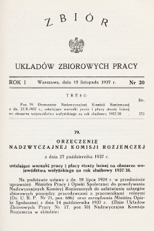 Zbiór Układów Zbiorowych Pracy. 1937, nr 20