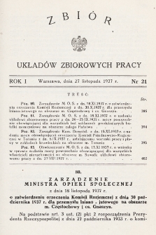 Zbiór Układów Zbiorowych Pracy. 1937, nr 21