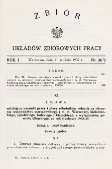 Zbiór Układów Zbiorowych Pracy. 1937, nr 26