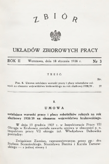 Zbiór Układów Zbiorowych Pracy. 1938, nr 3