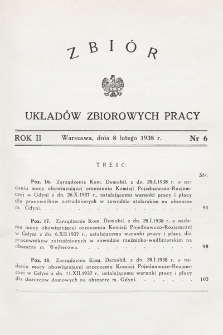 Zbiór Układów Zbiorowych Pracy. 1938, nr 6