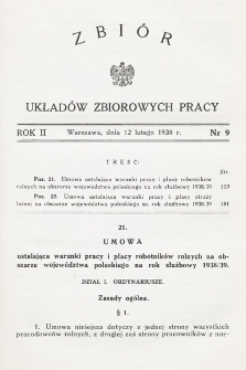 Zbiór Układów Zbiorowych Pracy. 1938, nr 9