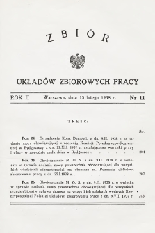 Zbiór Układów Zbiorowych Pracy. 1938, nr 11