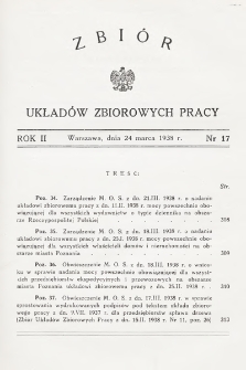 Zbiór Układów Zbiorowych Pracy. 1938, nr 17
