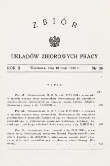 Zbiór Układów Zbiorowych Pracy. 1938, nr 26