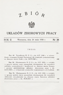 Zbiór Układów Zbiorowych Pracy. 1938, nr 28