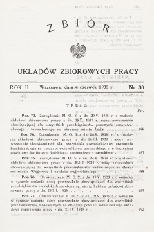 Zbiór Układów Zbiorowych Pracy. 1938, nr 30