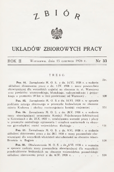 Zbiór Układów Zbiorowych Pracy. 1938, nr 33