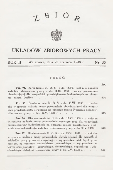 Zbiór Układów Zbiorowych Pracy. 1938, nr 35