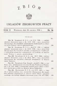 Zbiór Układów Zbiorowych Pracy. 1938, nr 36