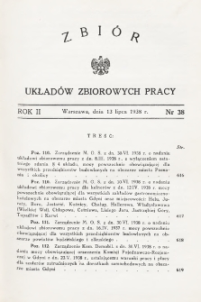 Zbiór Układów Zbiorowych Pracy. 1938, nr 38