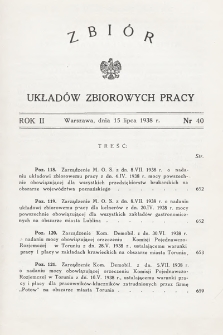 Zbiór Układów Zbiorowych Pracy. 1938, nr 40