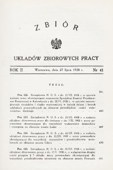Zbiór Układów Zbiorowych Pracy. 1938, nr 41