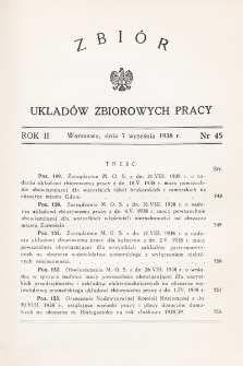 Zbiór Układów Zbiorowych Pracy. 1938, nr 45