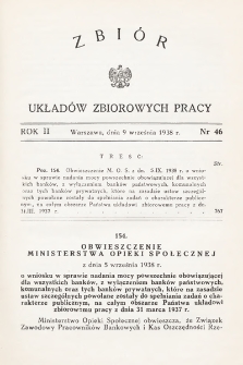 Zbiór Układów Zbiorowych Pracy. 1938, nr 46