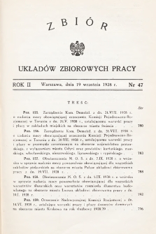 Zbiór Układów Zbiorowych Pracy. 1938, nr 47